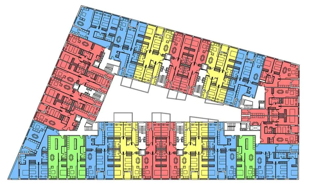 Plano urbanístico en color de un proyecto de H64R